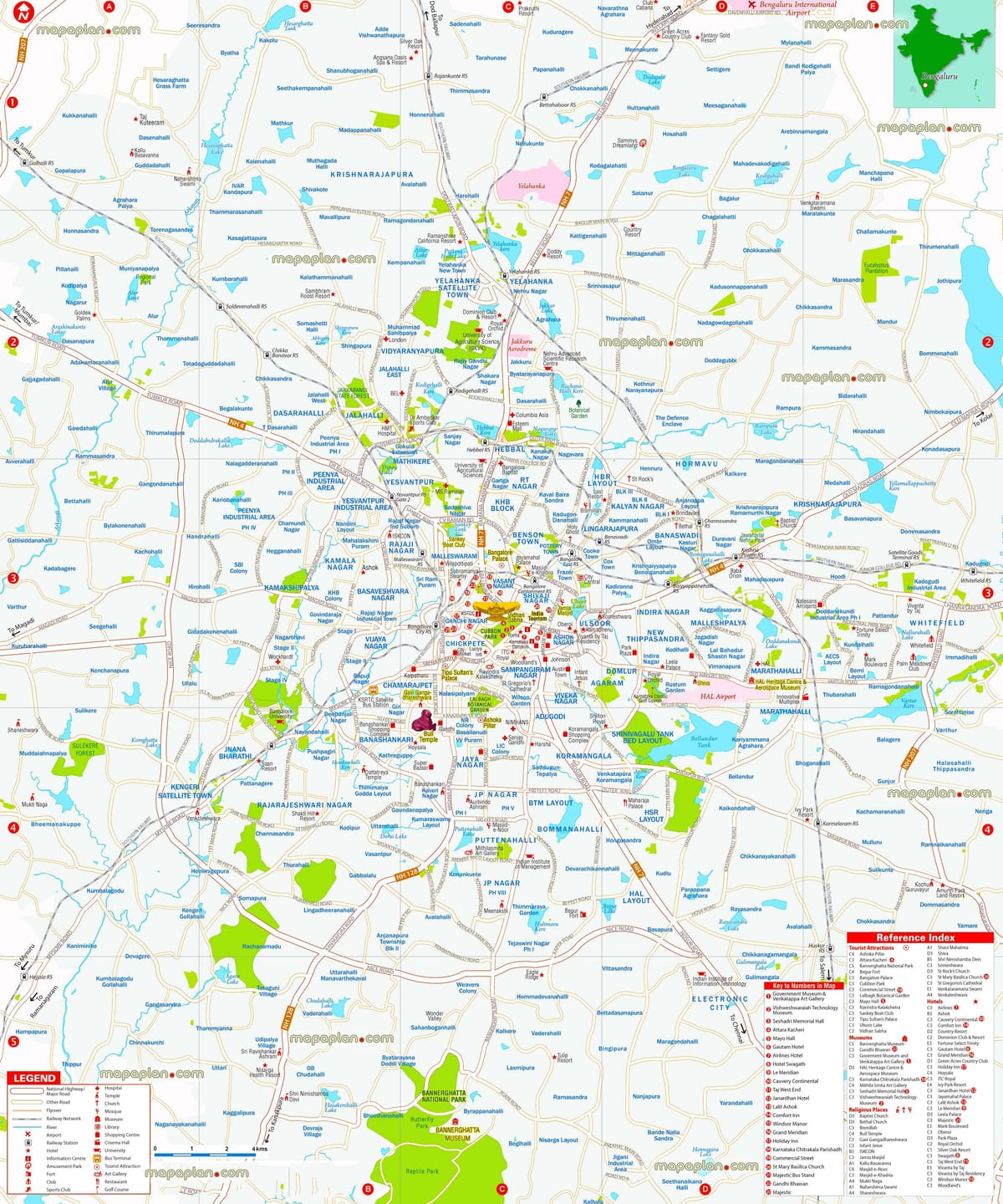 mapa Bangaloru grad