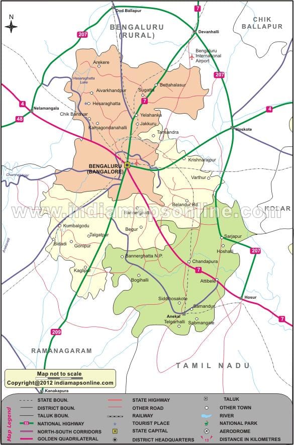 Bangaloru urbana distriktu mapu