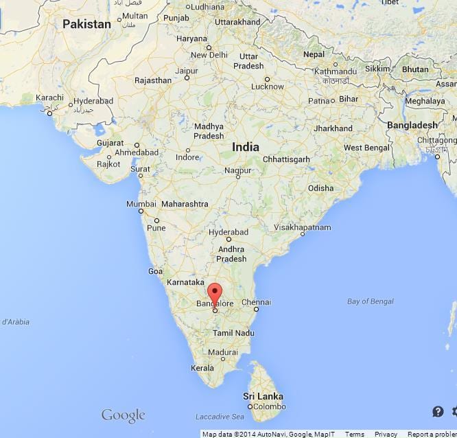 Banglore u mapu indiju