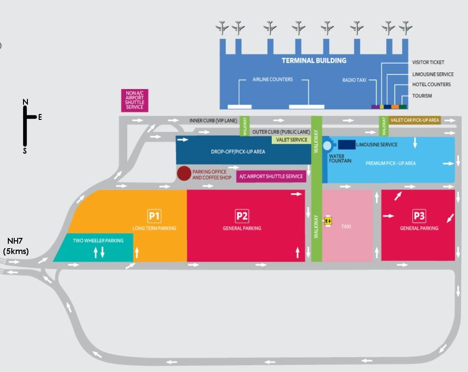 Bengaluru međunarodni aerodrom mapu