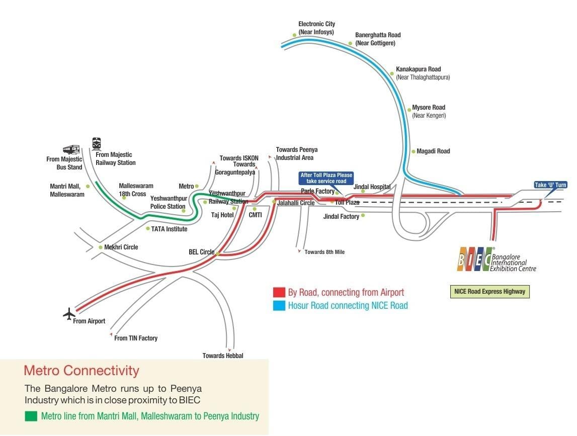 mapa Bangaloru sajam Centar