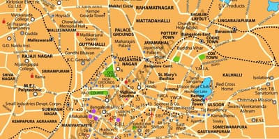 Banglore turističke mjesta mapu